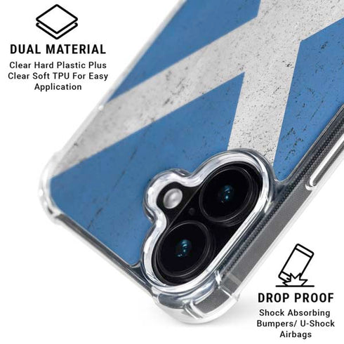 Scotland Flag Distressed iPhone 17 Clear Case